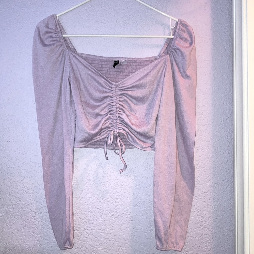 Long sleeve lavender purple top